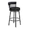 Armen Living Titana 30" Bar Height Metal Swivel Barstool in Ford Black Pu and Mineral Finish 721535746880 - alternate 1